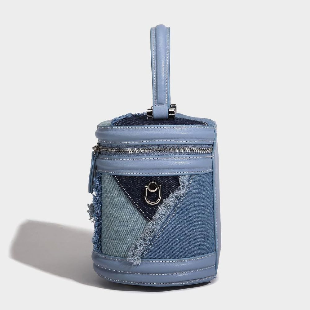Desner Saddle Purse Patchwork Denim Top Handle Bag And Crossbody ^-^ - Picture 4 of 8